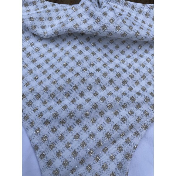 Solid and striped The Bailey Lurex Gingham one piece bathing suit S - Picture 4 of 9